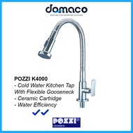 Pozzi K4000 Chrome With Flexible Gooseneck Kitchen Sink Tap