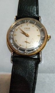 *稀有錶款* Oris半鏤空機芯古董錶，塑膠突鏡，紅寶石機柱