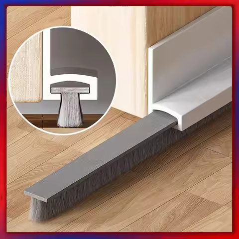 Door Seal Draft Stops With Brush Reduce Noise Rubber Door Sweep Breeze Blocker Insect Proof Dust Pro