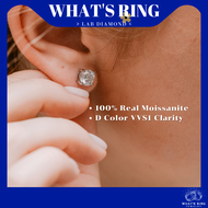 WHAT'S RING Gift/100% Pass Diamond Test/Hikaw Gold 18k Saudi Original/Simple Classic Stud Earring For Women/Moissanite Earrings With Gra Certificate/Jewelry Gold Pawnable Sale/925 Silver Original Italy Legit/Hikaw For Girls/Classic 4 Claw Stud Earrings