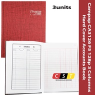 Campap CA3126 F5 128p 3 Columns Hard Cover Accounts Book x 3 Units