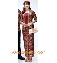 Setelan Rok Blouse / Baju / Seragam Kantor Wanita Batik 1465 Maroon