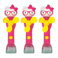 Hello Kitty 凱蒂貓 大頭玩具風扇 + 糖果  3個