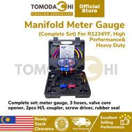 TOMODACHI Car Aircond Manifold Meter Gauge (Complete Set) For R1234YF High Performance & Heavy Duty.