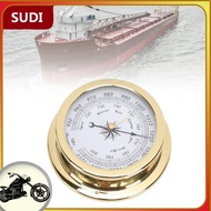 sudi Sorandy 4.7 Inch Brass Barometer  Accurate Air Pressure Measurement with White Dial and Zinc Al