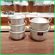 ☢ ◴ Kaldero Ordinary Body Double Handle Aluminum 6 different sizes thick built Pares Kaldero