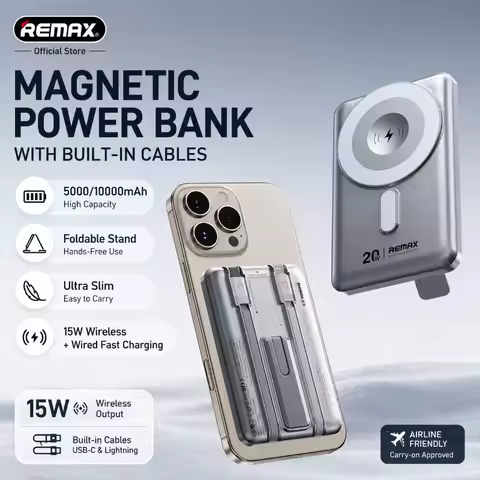 REMAX 20W Magnetic Power Bank Wireless Charging Portable For iPhone 17 Pro 16 15 Xiaomi Samsung Powe