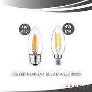 C35 LED FILAMENT BULB E14 / E27 WARM WHITE 3000K