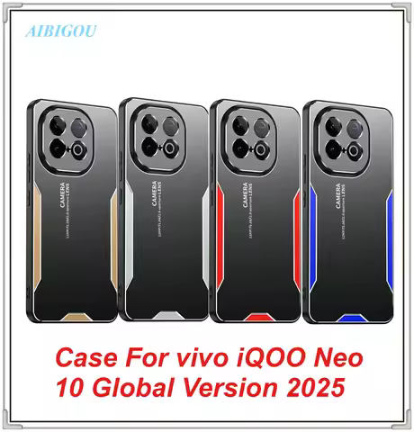 For vivo iQOO Neo 10 Global Version 2025 Case Luxury Laser Carving Metal Aluminium Alloy Slim Back C