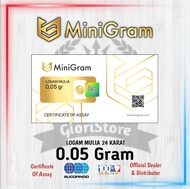 MiniGram 0.05 Gram Logam Mulia Emas 24 Karat Bersertifikat