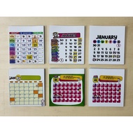 Mini Inlay Calendar 2026/ Calendar Inlay (without header) 50set/pack