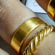 cincin emas murni padu plat asli fine gold 999.9 import 24k w: 10 gram - doft 14