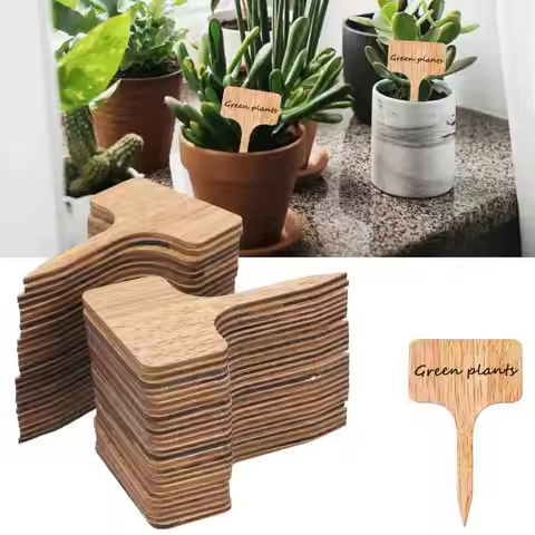 10/20/30PCS T-Type Bamboo Plant Labels Eco-Friendly Wooden Plant Sign Tags Garden Markers for Bonsai