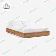 dipan tempat tidur minimalis / ranjang kayu modern / dipan kayu asli