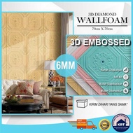 BATIK DIAMOND | Wallpaper Foam 3D Klasik Diagonal Stiker DindingPlafon