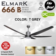 ELMARK 666B 66 Inches 726B 72 Inches DC Motor 6 Blade 24W 3C LED 12 Speed 6 Forward 6 Reverse Remote