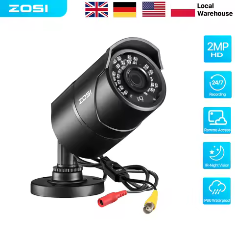 ZOSI 1080P 2MP TVI AHD CVBS IR CUT Nightvision Waterproof CCTV Video Bullet Outdoor Indoor Security 