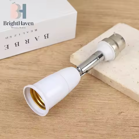 1Pc B22 To E27 Extender Screw E26 Bulb Holder Adapter 90 Drgee Rotatable Bendable Light Socket Holde