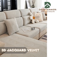 Sofa Cover Solid color Jacquard velvet Sofa protector  dust-proof anti slip 1/2/3/4seater alas sofa