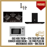 [BUNDLE] Gas Hob 78cm and Chimney Hood 90cm and Microwave Oven 60cm