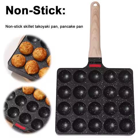 Nonstick Takoyaki Pan 20 Compartment Holes Grilling Pan Cooking Plate Takoyaki Maker Takoyaki Grill
