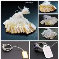 NARCISSUS1Y7KJ 100PCS Hanging Tags Gold/Silver Edge Retail Supplies Blank Jewellery Hangtags