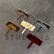 KAYU Acrylic Cake Topper / Wooden Cake Topper / Cake Topper Hampers Mothers Day, Fathers Day, Happy 