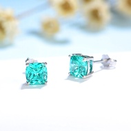 Kuololit Mint Sapphire Paraiba Tourmaline Gemstone Jewelry Sets for Women Solid 925 Sterling Silver Ring Earrings Engagement