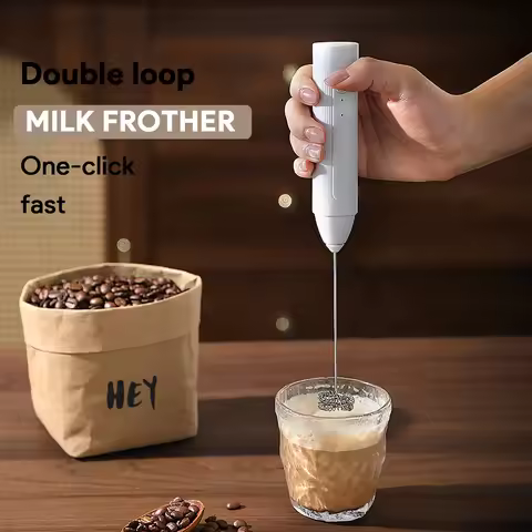 Handheld milk frother, electric mini mixer, portable blender, 3-speed adjustable USB rechargeable mi