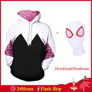 Spider man Gwen Stacy Hoodies for Girls Women Marvel Movie Spider-Man: Across The Spider-Verse Cosplay Costume with Headwear