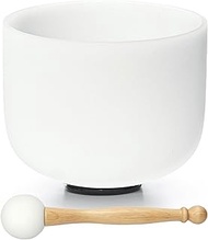 417hz Solfeggio Frequency Zeal Chakra Frosted Quartz Crystal Singing Bowl 8 Inch G# Note For Meditat