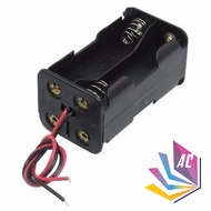 AA Battery Holder X 4 Slots Double A 1.5V 6.0V Battery Holder Back to Back Casing with Leads-