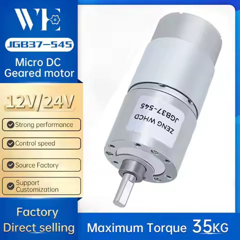 JGB37-545 High Torque Micro Planetary Gear Reduction DC Motor 12V~24V Full Metal Gear Brush DC Motor