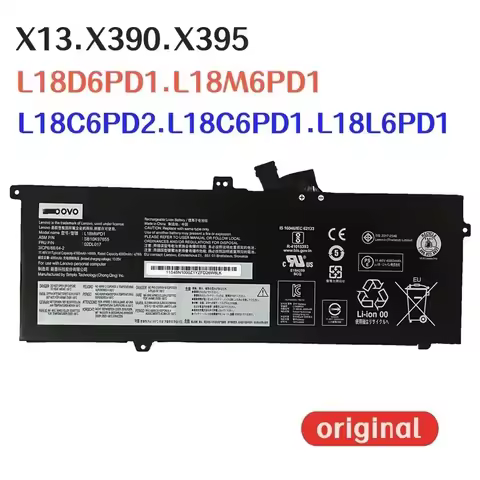 100% Original 4190mAh for Lenovo Thinkpad X13 X390 X395 L18M6PD1 L18C6PD2 L18C6PD1 L18L6PD1 L18D6PD1