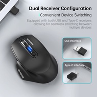 [Ready Stock] Gaming Ready Stock Type-c+USB Dual-Head Three-Mode Game Wireless Mouse Bluetooth Charg