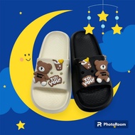 Eyeless Bear & Bunny One-Piece Hole Slippers Indoor Lightweight A2405 Indoor Slippers