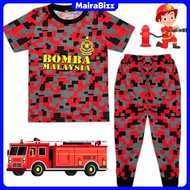 (6M-11Y) BOMBA Full Cotton Kids Pjamas Sleepwear Boy Baju Tidur Budak Kanak Lelaki Pakaian Seragam Uniform