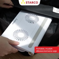 Starco 2 In 1 Foldable Laptop Stand Double Cooling Fan Meja Laptop