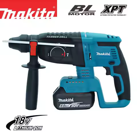 Original Makita DHR242 18V Rotary Hammer 2J Impact in 3.3kg Light Body for Professional Concrete Dri