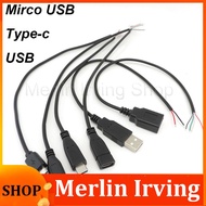 Merlin Irving Shop 2-pin 4-pin wire Line Micro USB diy 2.0 Male to Female Type-C c Charger Wire Powe