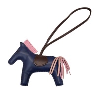 HERMES 愛馬仕 RODEO MM 小馬吊飾 小羊皮 深藍色