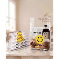 50 Pieces Storage Bag 32 20.5cm Plastic With Smiley Face Thank you Have A Nice Day