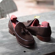 503-2 Arcobareno Tassel Loafer Suede Brown รองเท้า loafer ผู้ชาย งานหนัง Italy แท้ HandMade สุดคลาสส