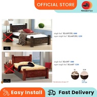 P2U XL Single Wooden Bed / Solid Wood Single Bed / Katil Kayu Bujang / Export Quality / BedRoomFurniture/KatilSolidWood