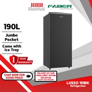 Faber LUSSO 191BK Single Door Refrigerator 190L/Peti Sejuk 1 Pintu 190L