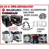 SUZUKI V STROM 650 XT V STROM 650 DL 16-22 FULL ALUMINIUM SIDE BOX HIGH QUALITY WATER PROOF 36LITER 