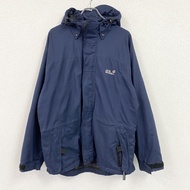 Jack Wolfskin 山地派克大衣，海軍藍，L 碼，古著。