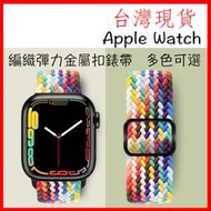 台灣現貨 Apple Watch 編織錶帶 金屬扣 防潑水 彈性伸縮 38/40/42/44/41/45mm 保護套