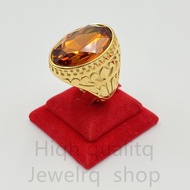 แหวนสแตนเลสเลเซอร์ทอง 18k อิตาลี่ หัวพลอยญานาคแท้ พลอยเม็ดใหญ่ 💍💎