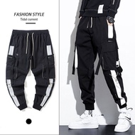 Men Cargo Pants Student Oversized Hip Hop Streetwear Joggers Casual Cargo Pant Trousers Elastic Wais